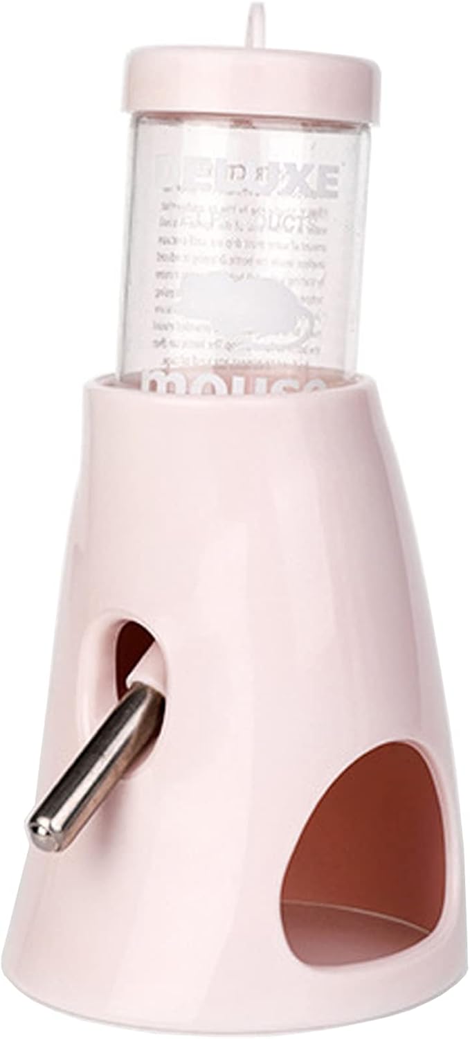 Hamster Water Bottle with Stand, Small Animal Water Dispenser, with Hideout Space, Leak-Proof, for Dwarf Hamsters