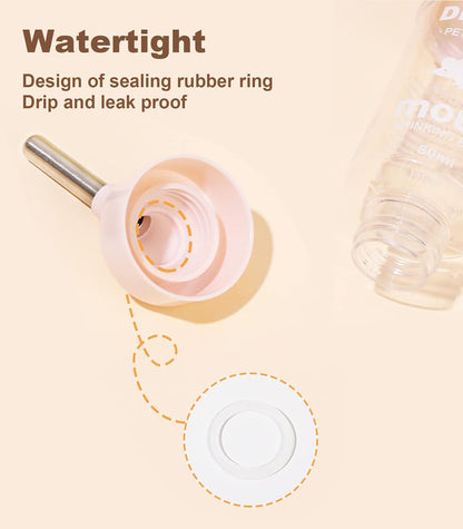 Hamster Water Bottle with Stand, Small Animal Water Dispenser, with Hideout Space, Leak-Proof, for Dwarf Hamsters