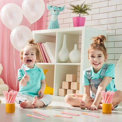 50 Pcs Baby Shower Pens for Guests It's a Boy or Girl Pens Retractable Baby Shower Favors Decorations Office School Teacher Student Writing Supplies(Pink,Girl Style)