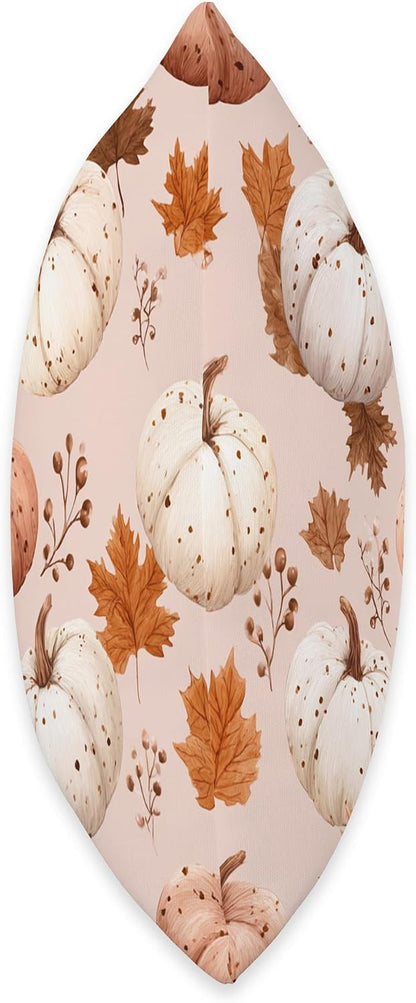 Aesthetic Pink Fall Pumpkin Autumn Leaves Harvest Pumpkin Throw Pillow
