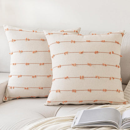 Boho Throw Pillow Covers 24x24 Set of 2 Farmhouse Pillow Cases