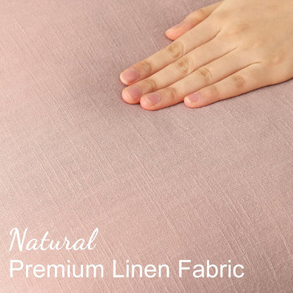 Fall Pink Linen Throw Pillow Covers 18x18 Set of 2