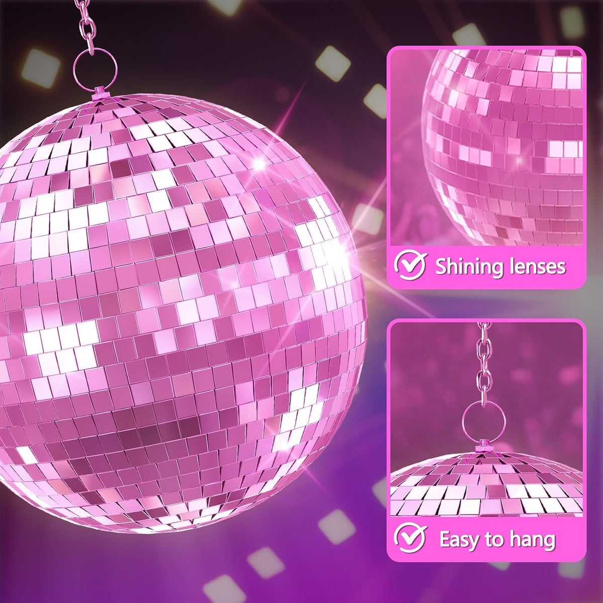 16 inch Pink Disco Balls