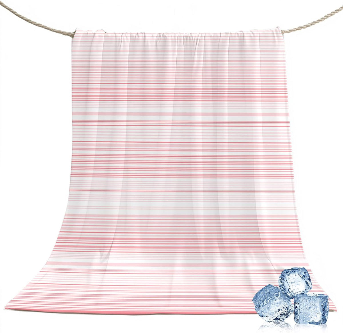 50"x60" Standard Throw Cooling Blanket Pink Stripes Ice Silk Lightweight Breathable Soft Summer Blanket for Hot Sleepers Couch Bed Sofa Camping Classic Striped Lines