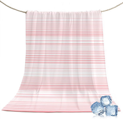 50"x60" Standard Throw Cooling Blanket Pink Stripes Ice Silk Lightweight Breathable Soft Summer Blanket for Hot Sleepers Couch Bed Sofa Camping Classic Striped Lines