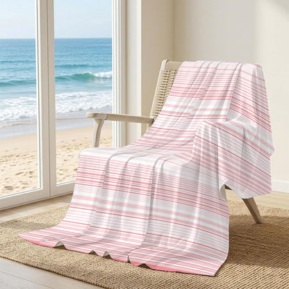 50"x60" Standard Throw Cooling Blanket Pink Stripes Ice Silk Lightweight Breathable Soft Summer Blanket for Hot Sleepers Couch Bed Sofa Camping Classic Striped Lines