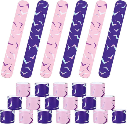 Purple Pink Party Favors 24 Pcs Slap Bracelets Set K-Pop Fans Hunters Toys, Birthday Party Favors, Fan Gifts & Daily Wear Wristbands