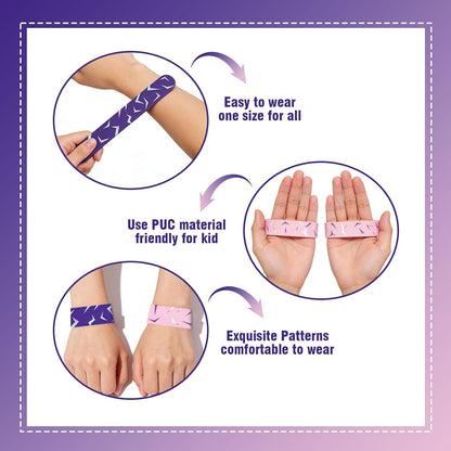 Purple Pink Party Favors 24 Pcs Slap Bracelets Set K-Pop Fans Hunters Toys, Birthday Party Favors, Fan Gifts & Daily Wear Wristbands