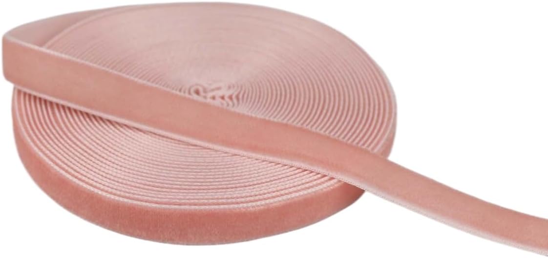Velvet Ribbon for Gift Wrapping Christmas Decoration (05 (Light Peach), 3/8" (10mm) x 5 Yards)