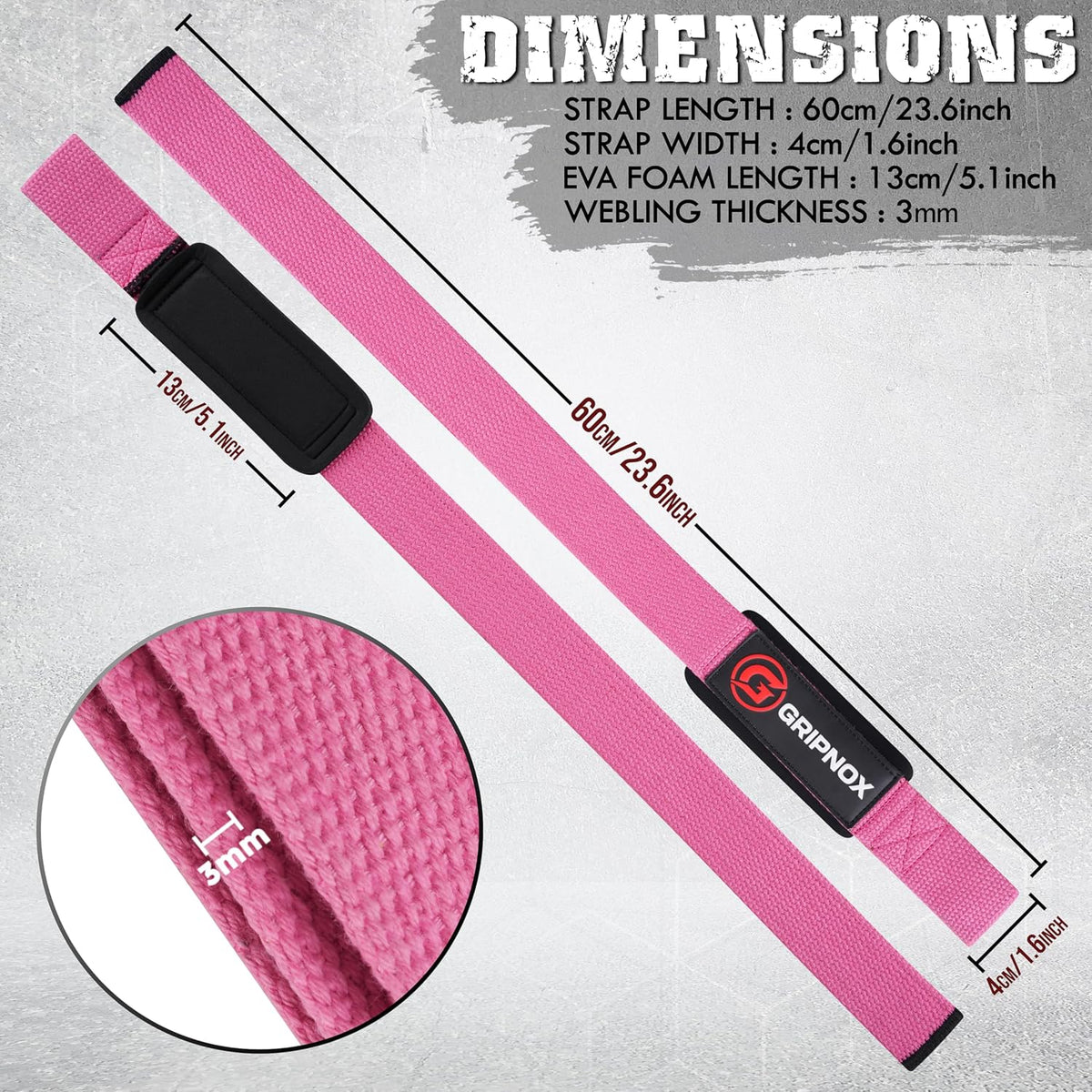 Lifting Straps for Weightlifting, Cotton Heavy Duty Gym Straps with 5MM Neoprene Padding for Men & Women – 60CM Anti Slip Durable Wrist Straps for Weightlifting & Powerlifting.