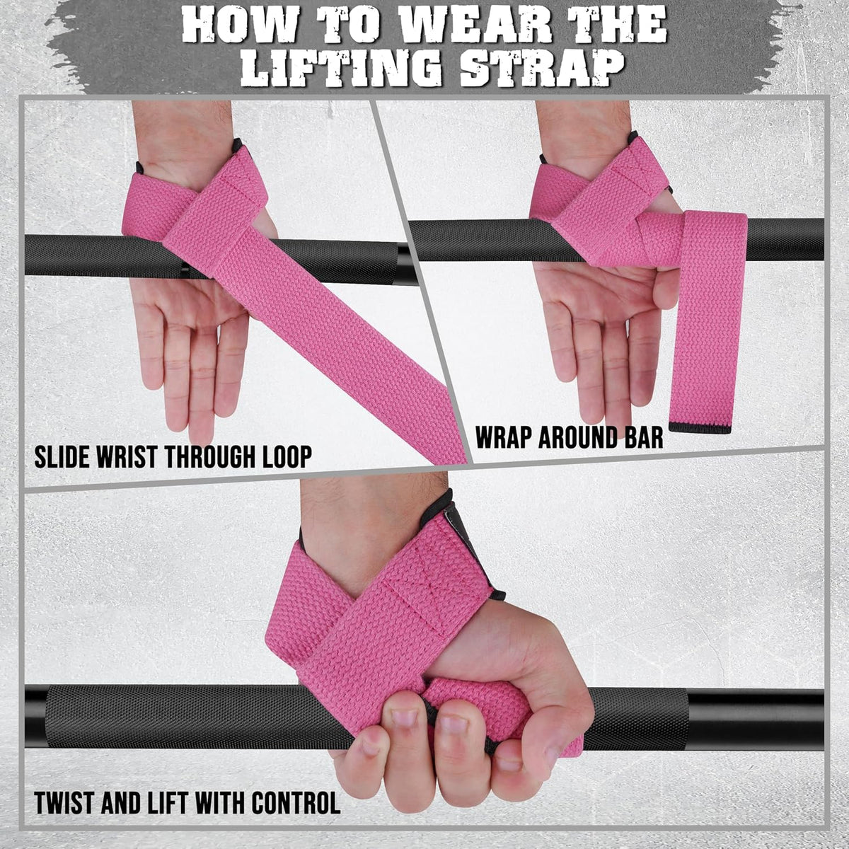 Lifting Straps for Weightlifting, Cotton Heavy Duty Gym Straps with 5MM Neoprene Padding for Men & Women – 60CM Anti Slip Durable Wrist Straps for Weightlifting & Powerlifting.