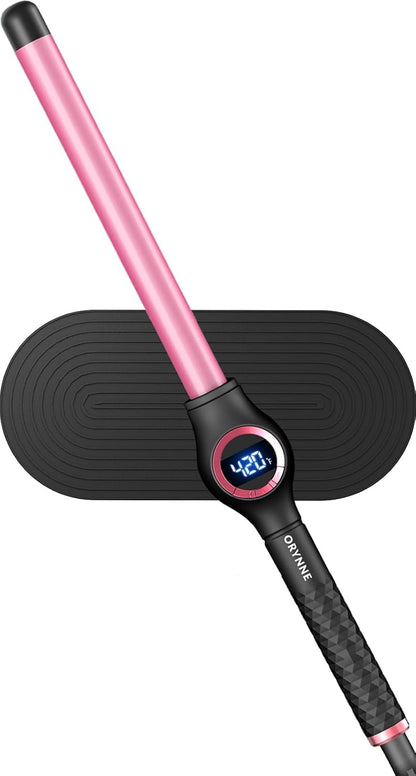 3/4 Inch Curling Wand for Long Hair, Extra Long Barrel Ceramic Wand Curling Iron, 7 Adjustable Heats, 110-240V Dual Voltage Hair Wand Curler, 60 Minutes Auto Shut Off