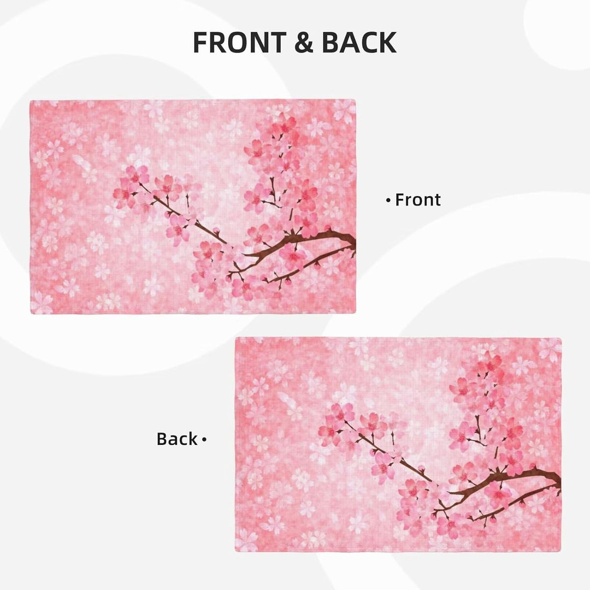 Cherry Blossom Placemats Rectangular Linen Table Placemet Set of 6