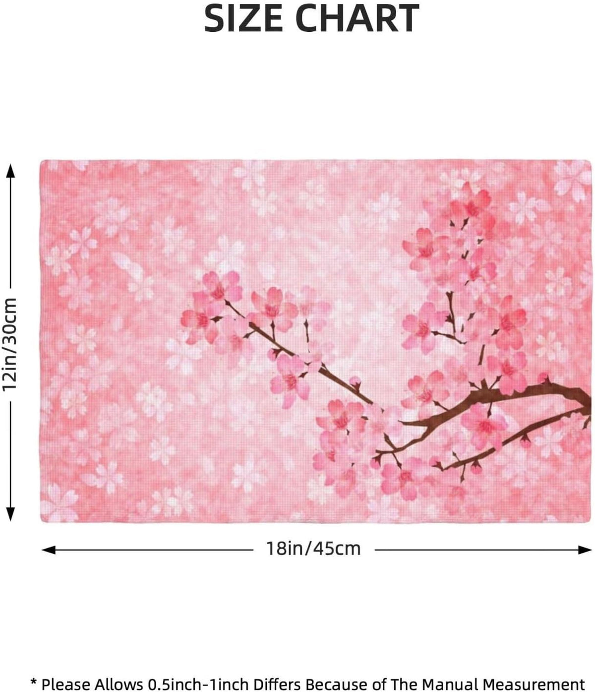 Cherry Blossom Placemats Rectangular Linen Table Placemet Set of 6