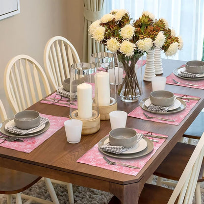 Cherry Blossom Placemats Rectangular Linen Table Placemet Set of 6
