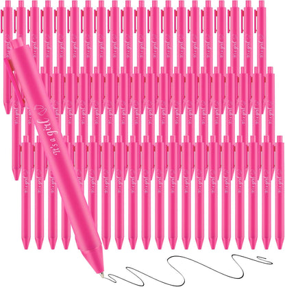 60 Pcs Baby Shower Ballpoint Pen Baby Shower Party Favor Retractable Pink Ballpoint Pen with Black Ink for Girl Guest Teacher Student Office School Writing Journal Party Supplies
