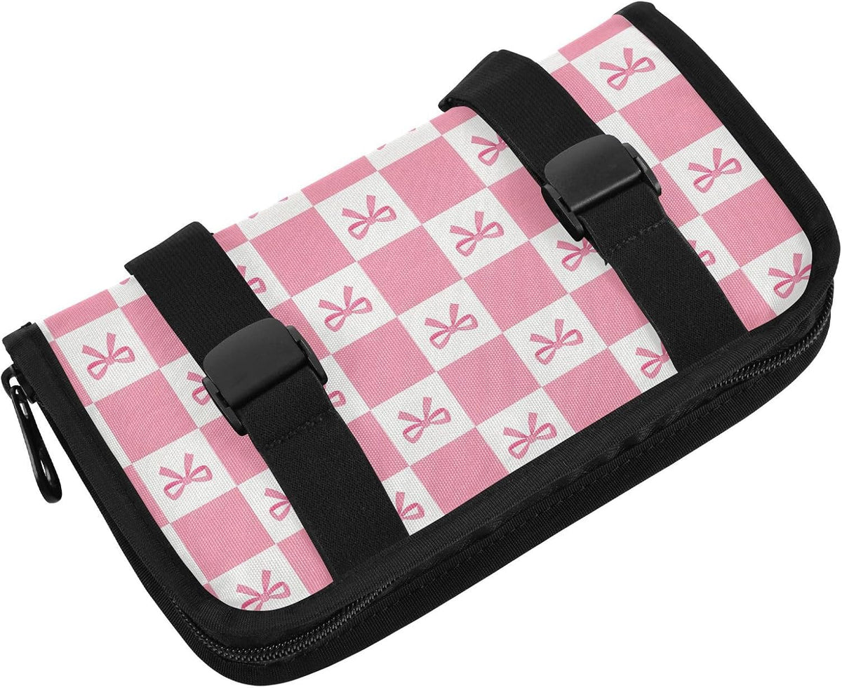 Car Tissue Holder Car Visor Organizer Tissue Box Holder for Car Sun Visor Organizer with Car Vehicle Accessories Essentials Interior for Women Men Pink Bows Checkerboard