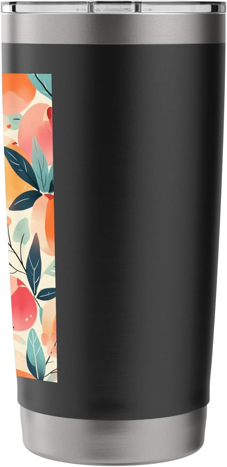 Vintage Fruit Pattern Art Peach Stainless Steel Insulated Tumbler