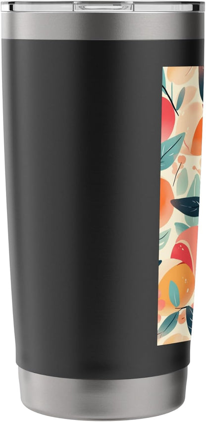 Vintage Fruit Pattern Art Peach Stainless Steel Insulated Tumbler