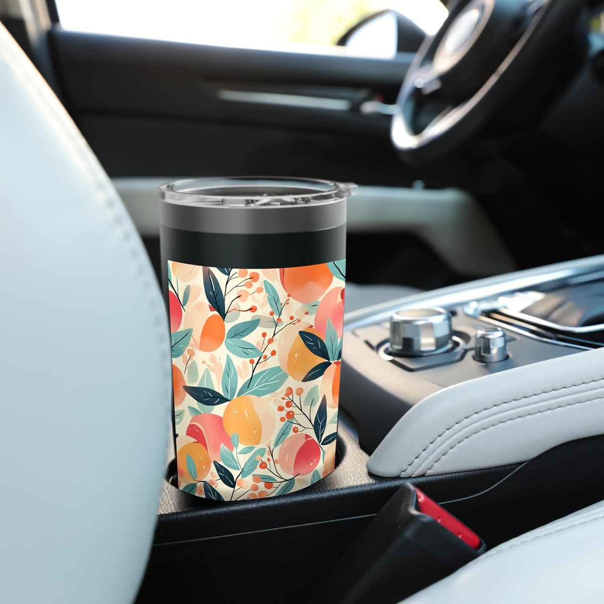 Vintage Fruit Pattern Art Peach Stainless Steel Insulated Tumbler