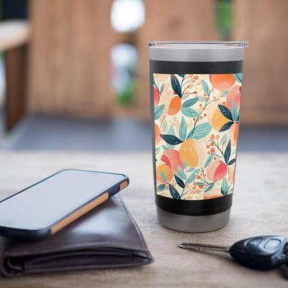 Vintage Fruit Pattern Art Peach Stainless Steel Insulated Tumbler