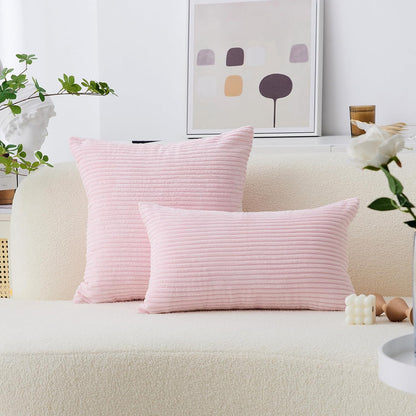 Pink Pillow Cover for Couch Accent Throw Pillow Cover for Wedding Sofa Bench Holiday Decor Gift for Girl, 18x18 inches, 45cm, Blush Pink