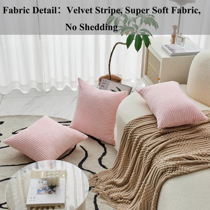 Pink Pillow Cover for Couch Accent Throw Pillow Cover for Wedding Sofa Bench Holiday Decor Gift for Girl, 18x18 inches, 45cm, Blush Pink