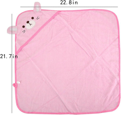 Pet Hooded Bath Towel Cartoon Drying Bath Towel Absorbent Bathrobe Warm Blanket