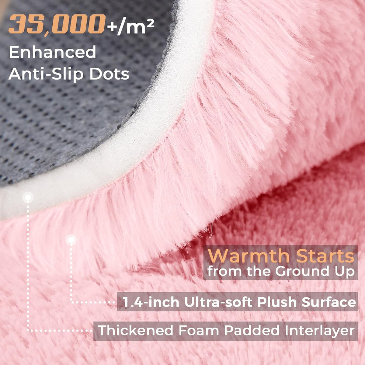 6ft Pink Circle Rug for Bedroom, Ultra-Soft Round Rugs 6-ft for Living Room, Fluffy Carpet for Nursery, Kids, Girl, Boy, Baby, Plush, Fuzzy, Shag, Shaggy, Cute Home Decor