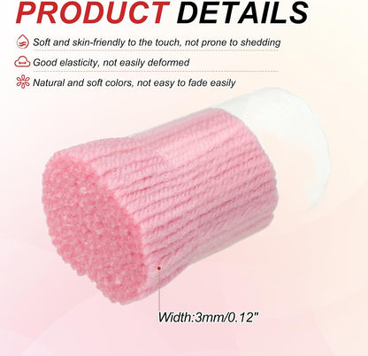 6 Rolls Latch Hook Yarn, 3mm Pink Latch Hook Kit Yarn Precut Hook Rugs Making Crochet Bundles for Rug Adults Beginners Tapestry DIY Craft