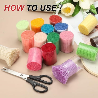 6 Rolls Latch Hook Yarn, 3mm Pink Latch Hook Kit Yarn Precut Hook Rugs Making Crochet Bundles for Rug Adults Beginners Tapestry DIY Craft
