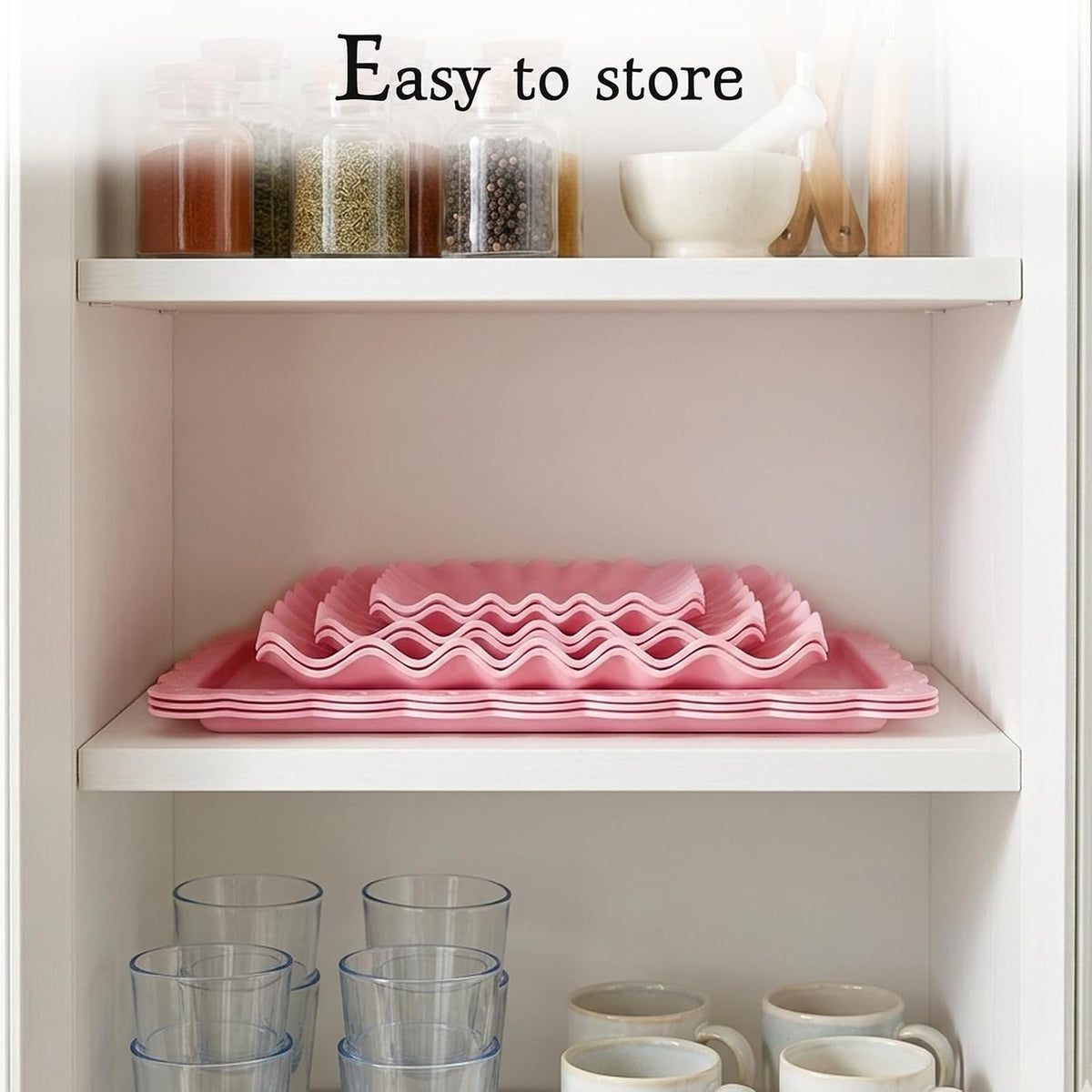 5-Piece Cupcake Stand & Appetizer Trays Set (Pink)
