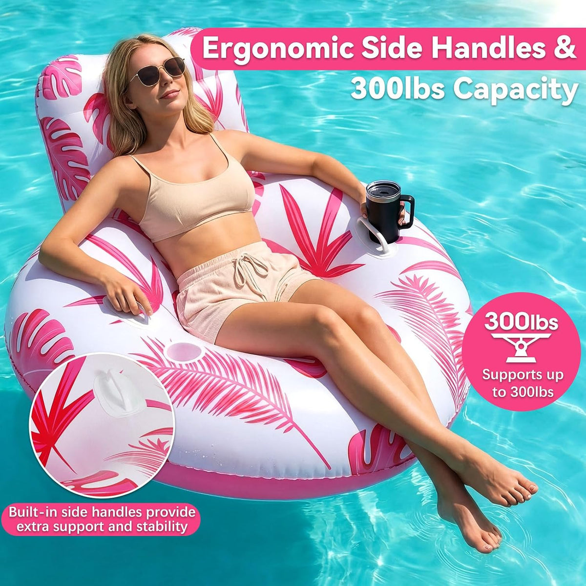 Inflatable Pool Floats Adult,Heavy Duty Pool Lounger Float,Floaties Chairs