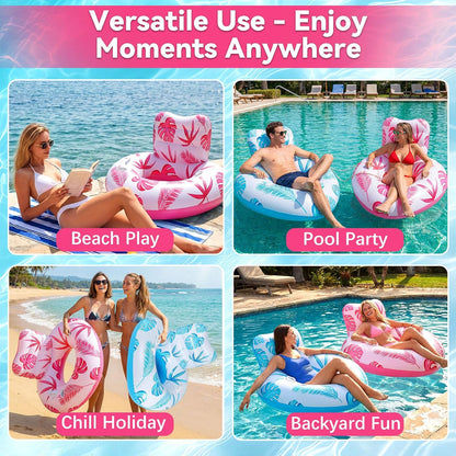 Inflatable Pool Floats Adult,Heavy Duty Pool Lounger Float,Floaties Chairs