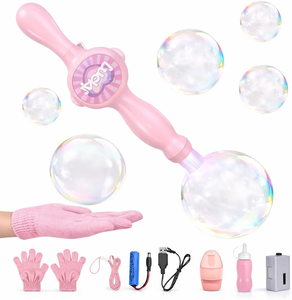 Fog Bubble Wand, Elastic Fog Bubble Machine for Kids, Pink