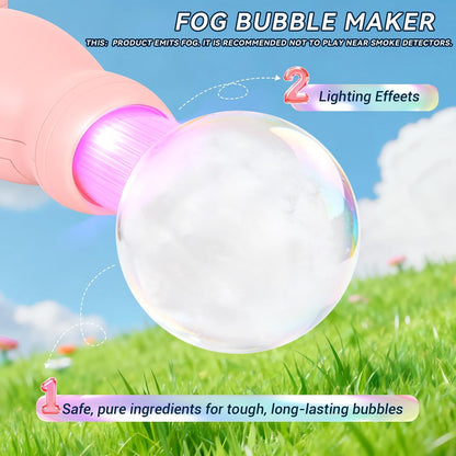 Fog Bubble Wand, Elastic Fog Bubble Machine for Kids, Pink