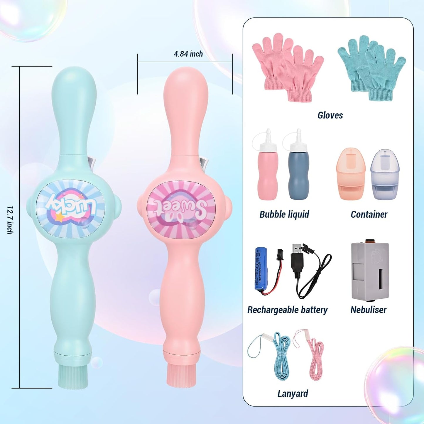Fog Bubble Wand, Elastic Fog Bubble Machine for Kids, Pink