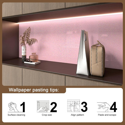 Pink Glossy Contact Paper Holographic Shiny Peel and Stick Wrapping Paper