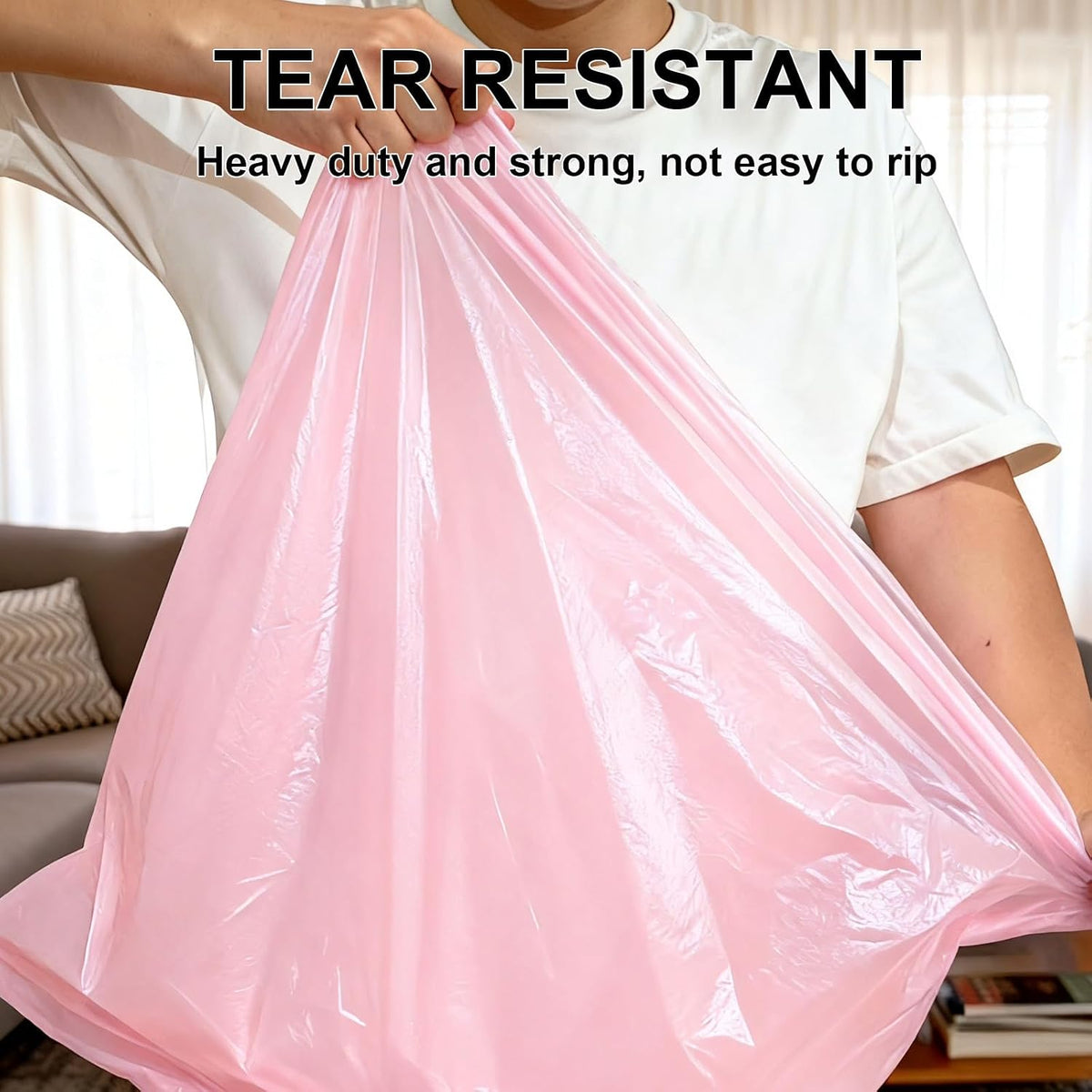 30 Gallon Drawstring Trash Bags,Extra Thick, 30 Count (Pink)