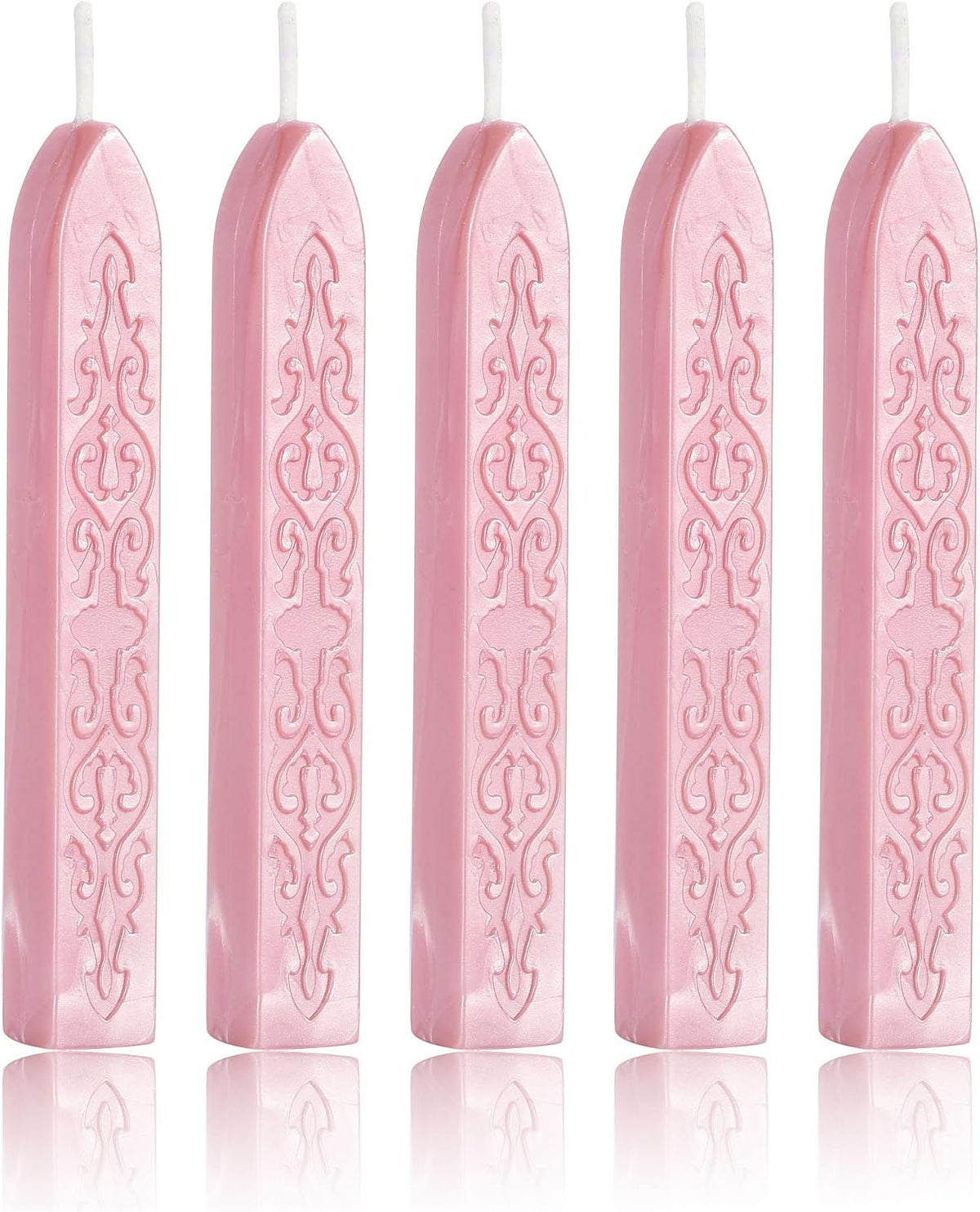 5Pcs Pink Sealing Wax Sticks with Wicks for Wax Seal Stamp