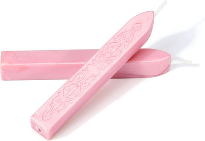 5Pcs Pink Sealing Wax Sticks with Wicks for Wax Seal Stamp