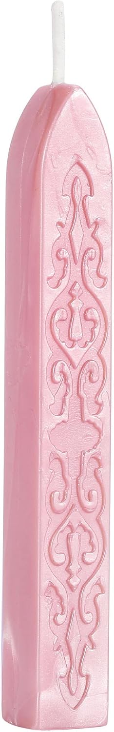 5Pcs Pink Sealing Wax Sticks with Wicks for Wax Seal Stamp