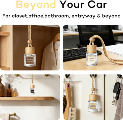 C Classy Hanging Car Air Freshener 2 Pack, Pink Sparkle Champagne Essential Oil Diffuser, Long-Lasting Fragrance, Cute Glass Bottle Car Accessories for Women & Men, Made in USA