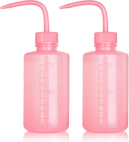 Tattoo Wash Bottle Squeeze, 2Pcs 250ml Water Squirt Bottle Succulent Watering, Safety Rinse Watering Tools, Tattoo Supplies, Irrigation Sprinkling Can Wash Plant (Pink)