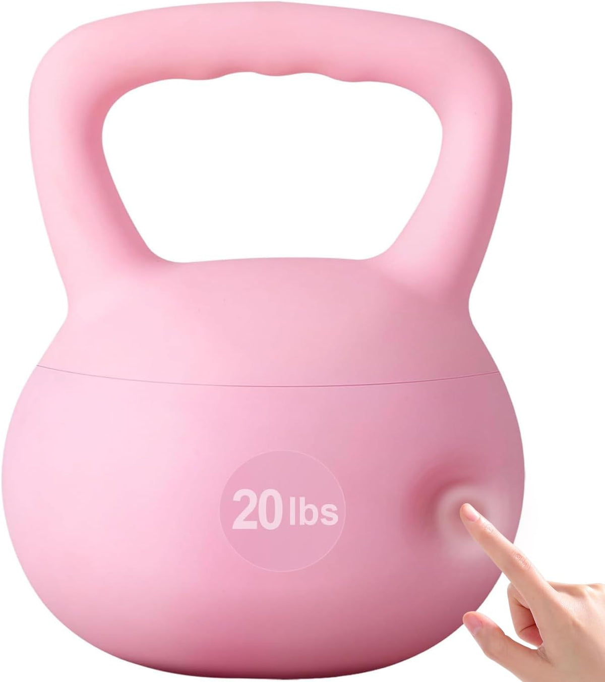 PVC One-Piece Kettlebell with Wide Handles, Strength Training Kettlebells 5lb to 35lb Optional for Women of Different Levels, Iron Sand Filled Soft Kettlebell