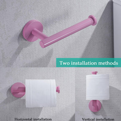 Pink Bathroom Hardware Set,5 Pieces Bathroom Towel Bar Set,24 inch Towel Bar,Towel Ring for Bathroom,Robe Towel Hooks,Toilet Paper Holder Wall Mounted(Drilling),SE96006S-5PK