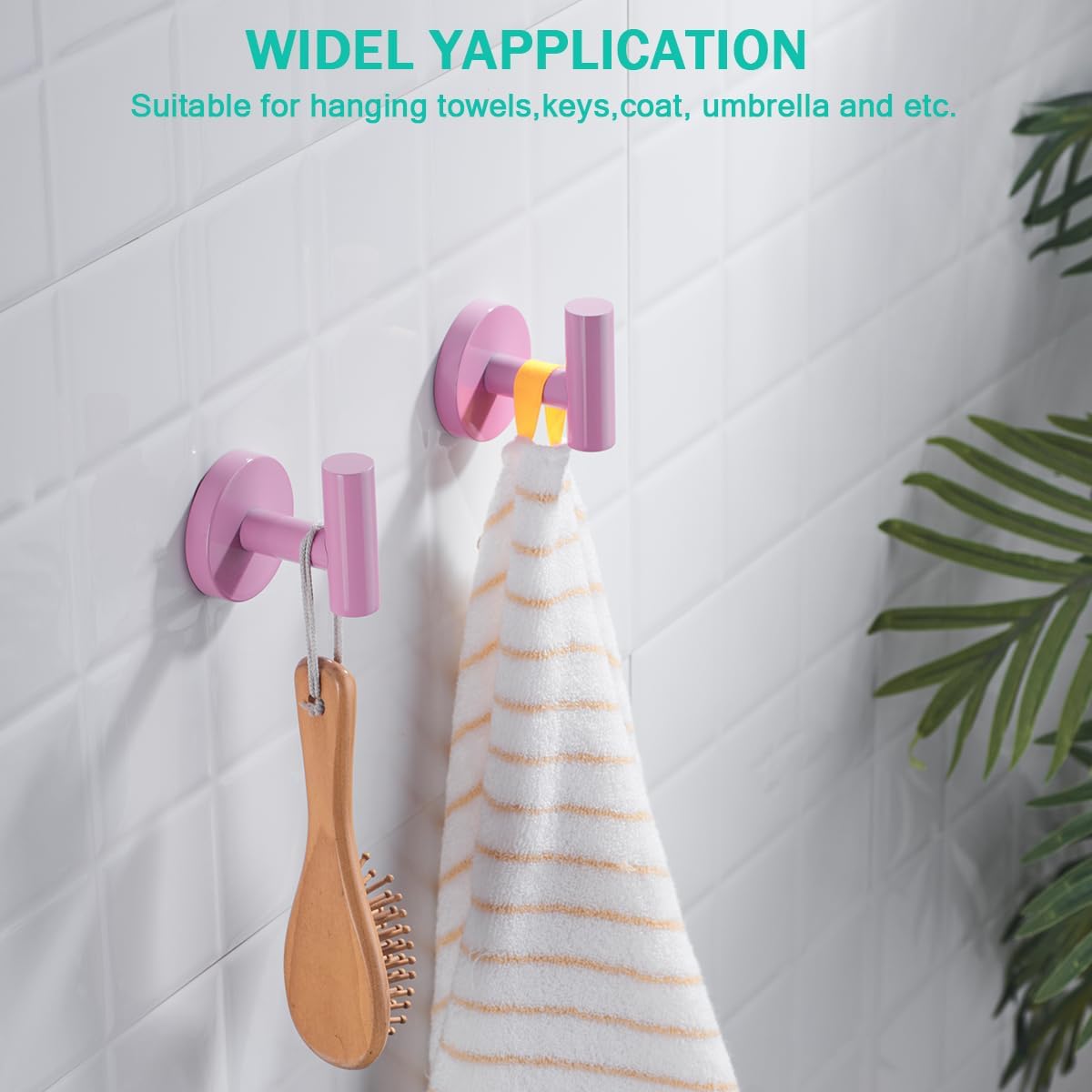 Pink Bathroom Hardware Set,5 Pieces Bathroom Towel Bar Set,24 inch Towel Bar,Towel Ring for Bathroom,Robe Towel Hooks,Toilet Paper Holder Wall Mounted(Drilling),SE96006S-5PK