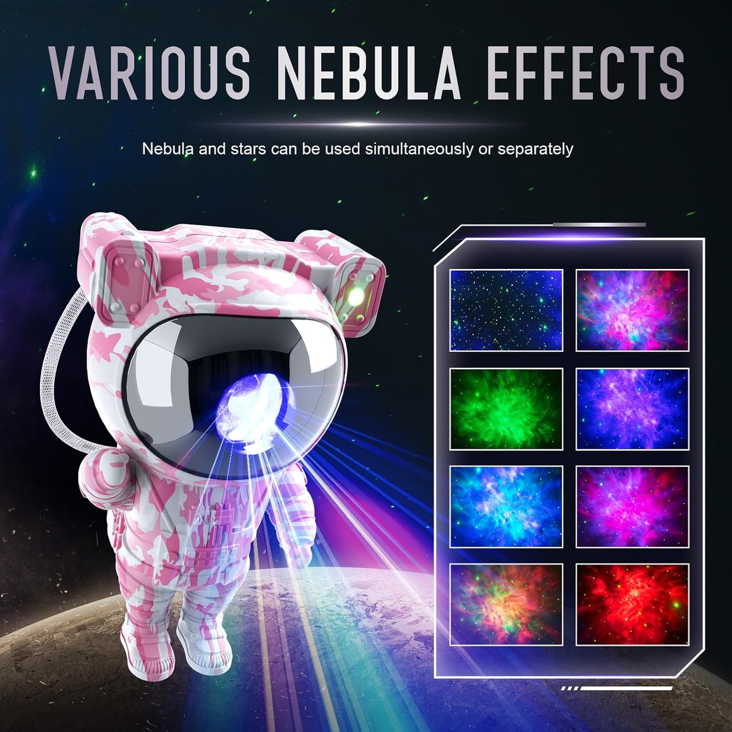 Star Projector Galaxy Night Light - Astronaut Space Projector with Remote & Timer Starry Nebula LED Lamp for Bedroom Kawaii Kids Room Decor for Birthday & Gifts