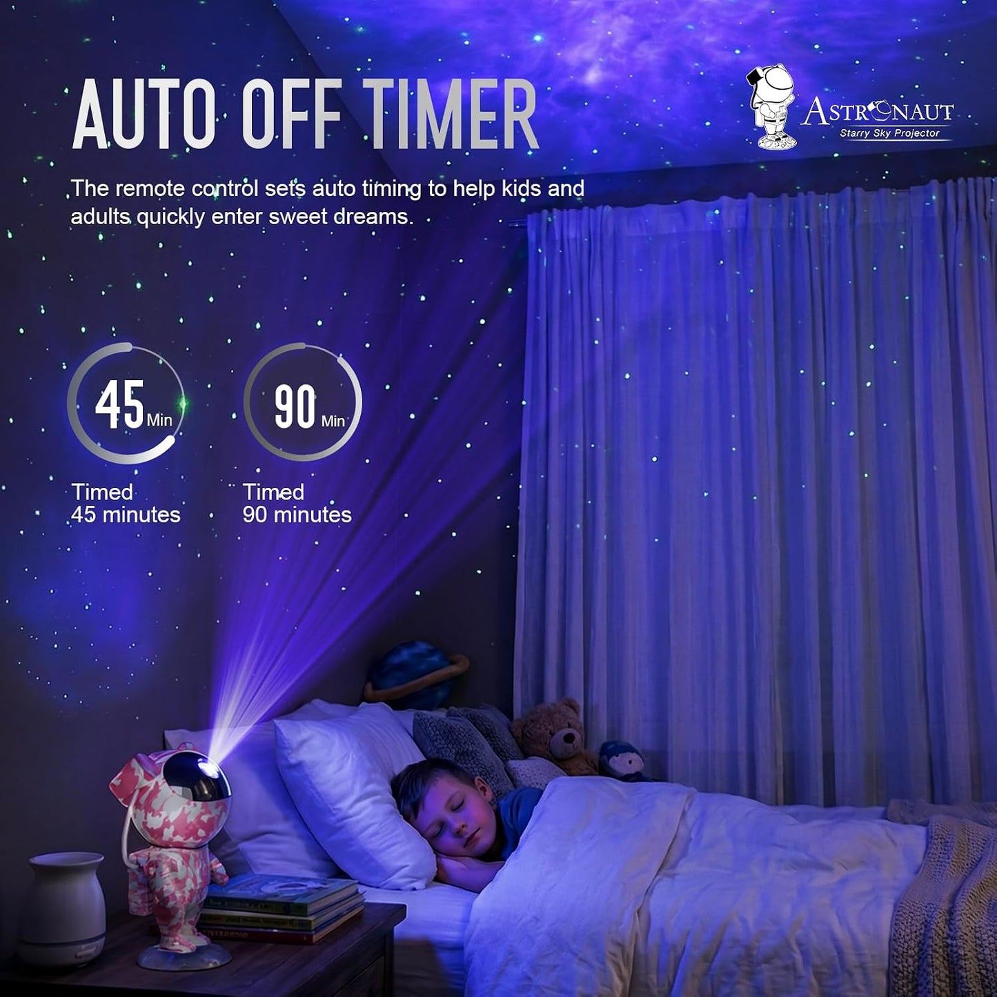 Star Projector Galaxy Night Light - Astronaut Space Projector with Remote & Timer Starry Nebula LED Lamp for Bedroom Kawaii Kids Room Decor for Birthday & Gifts