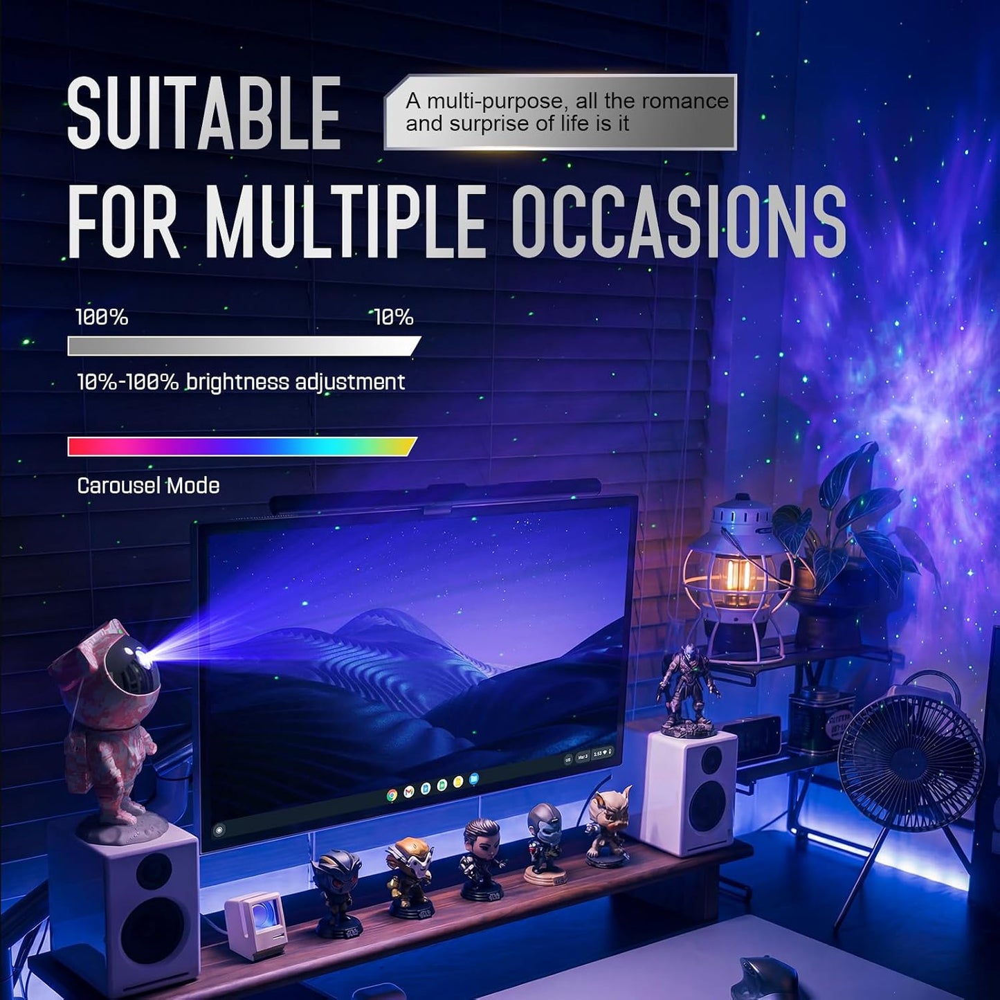 Star Projector Galaxy Night Light - Astronaut Space Projector with Remote & Timer Starry Nebula LED Lamp for Bedroom Kawaii Kids Room Decor for Birthday & Gifts